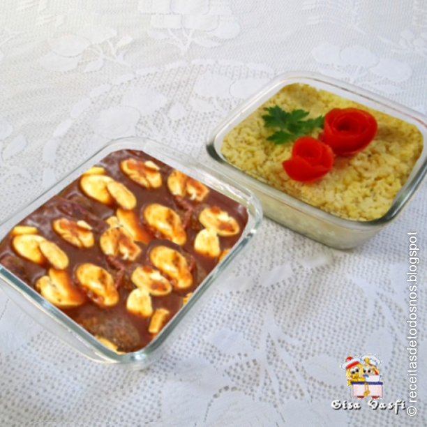 Medalhão ao molho madeira com arroz à piamontese do Auli Neto