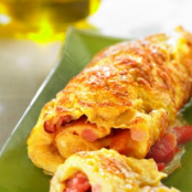 Omelete de presunto e bacon