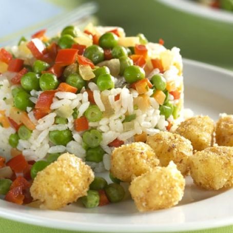 Arroz à grega com mussarela