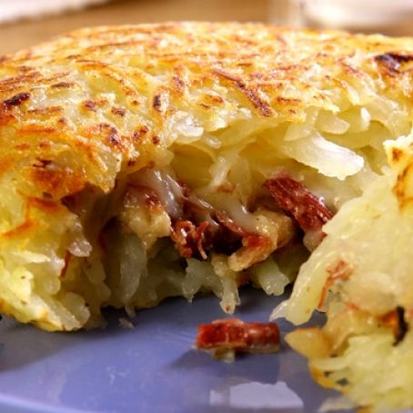 Batata com carne-seca e requeijão