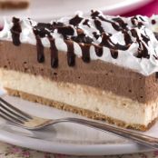 Cheesecake bicolor com marshmallow