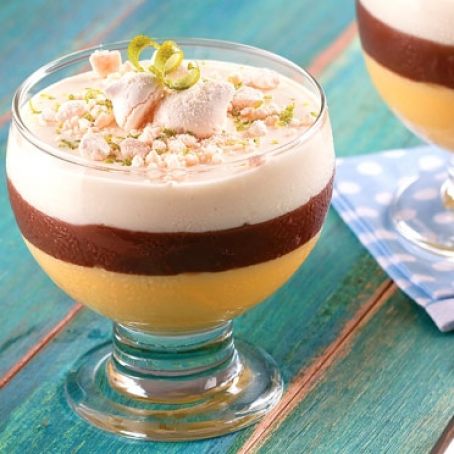 Gelado três cremes: leite condensado, chocolate e limão