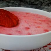 Mousse de Morango de liquidificador com gelatina 