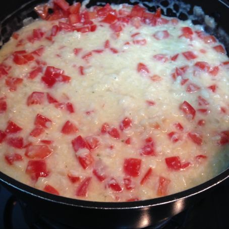 Risoto de Queijos Gruyere e Ementhal com Tomates