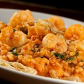 Risoto de Tomates, Camarões e Abobrinhas