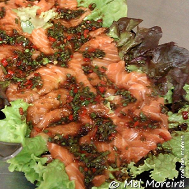 Salada de sashimi shake