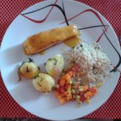 Salmão com molho de maracujá