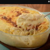 Gratinado de peixe com purê de milho