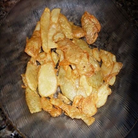 Casca de batata frita crocante
