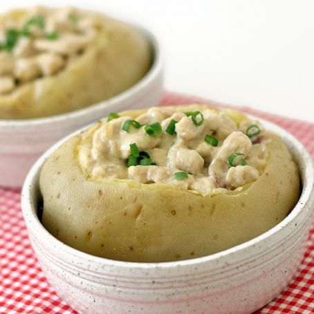 Batata Recheada com Frango Cremoso