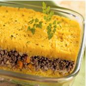 Assado de carne moída com mandioquinha