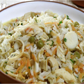 Risoto de frango e palmito