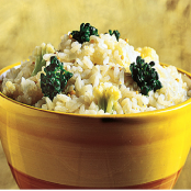 Risoto de brócolis e couve-flor