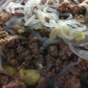 Shirataki com carne moída