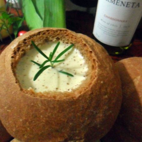 Creme de alho poró.