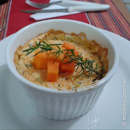 Souflê de abóbora e ricota temperada