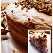 Rhubarb pie blown and blackberry, hazelnut crunchy salted caramel