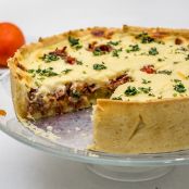 Torta de mandioquinha e carne seca