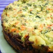 Torta diferente de carne moída com legumes