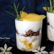 Trifle de Pêssego e Fibra Flakes